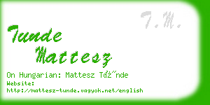 tunde mattesz business card